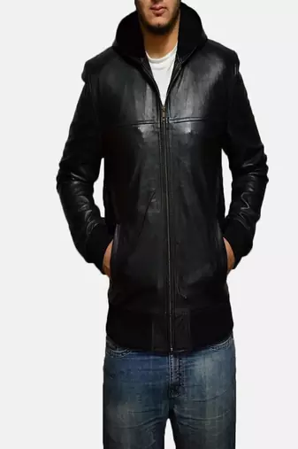 men's black lambskin leather jacket classic zip up style stylish superior