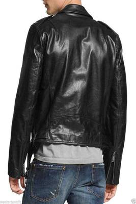 men's black premium lambskin leather jacket adjustable belted waist stylish 2