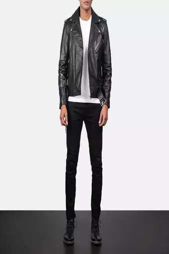 men's black premium lambskin leather jacket vintage inspired look fine