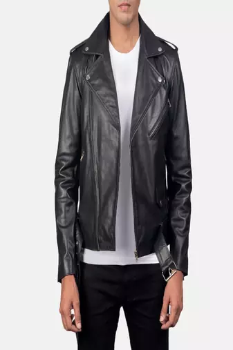 men's black premium lambskin leather jacket vintage inspired look fine