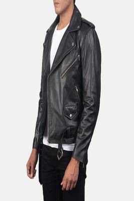 men's black premium lambskin leather jacket vintage inspired look fine 3