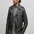 men's black premium lambskin leather jacket asymmetrical zip closure modern