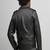 men's black premium lambskin leather jacket asymmetrical zip closure modern