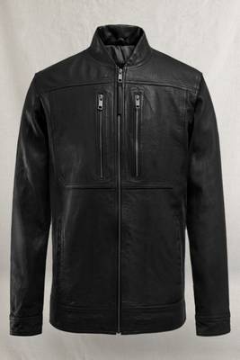 men's black lambskin leather jacket classic zip up style stylish refined 1