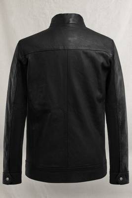 men's black lambskin leather jacket classic zip up style stylish refined 3