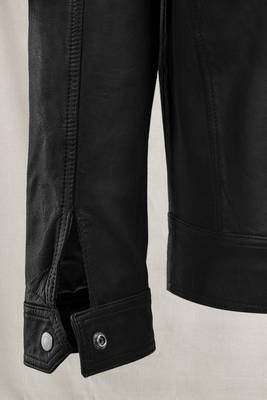 men's black lambskin leather jacket classic zip up style stylish refined 4