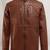 men's brown lambskin leather jacket classic zip up style premium authentic