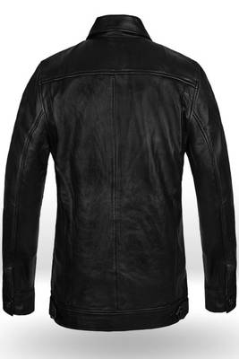 men's black lambskin leather jacket snap button front closure superior 3