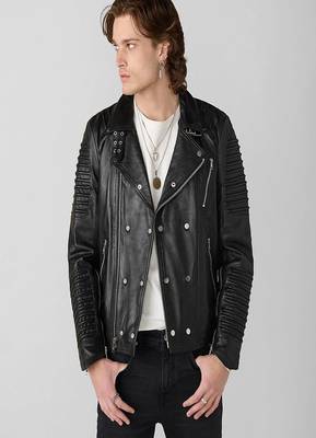 men's black lambskin leather biker jacket premium quilted design ultimate 1