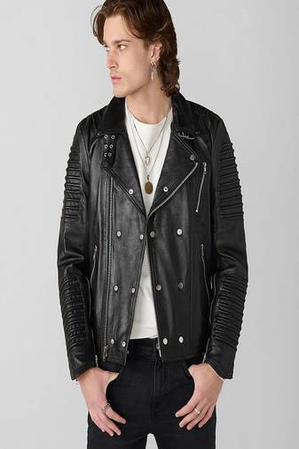 men's black lambskin leather biker jacket premium quilted design ultimate