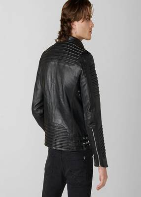 men's black lambskin leather biker jacket premium quilted design ultimate 2