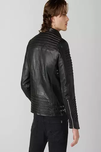 men's black lambskin leather biker jacket premium quilted design ultimate