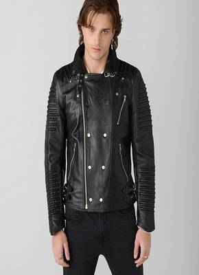 men's black lambskin leather biker jacket premium quilted design ultimate 3