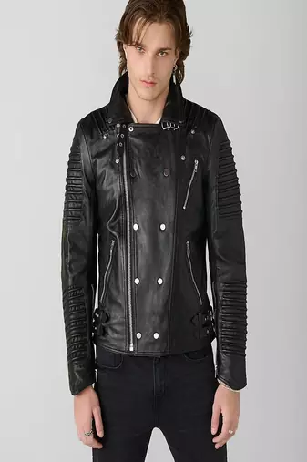 men's black lambskin leather biker jacket premium quilted design ultimate
