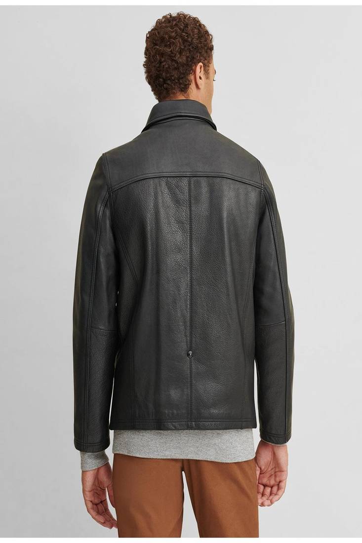 men's black lambskin leather jacket classic zip up style stylish elegant
