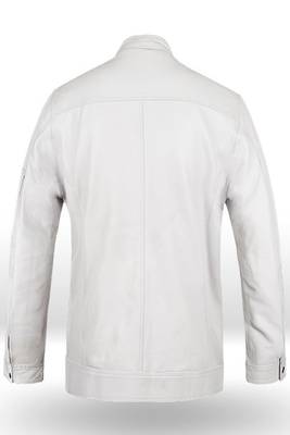 men's white lambskin leather jacket classic zip up style timeless 2