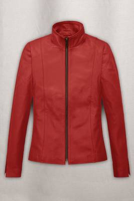 men's red lambskin cafe racer jacket band collar racer style premium 1
