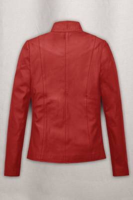 men's red lambskin cafe racer jacket band collar racer style premium 2