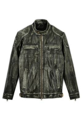 men's genuine lambskin leather biker jacket distressed vintage finish 1