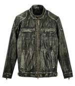 men's genuine lambskin leather biker jacket distressed vintage finish