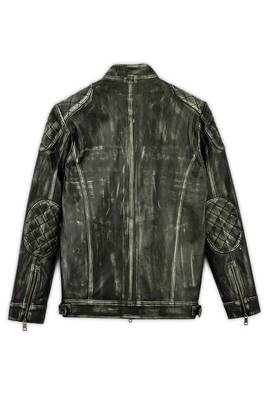 men's genuine lambskin leather biker jacket distressed vintage finish 2