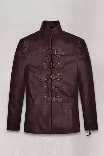 men's brown lambskin cafe racer jacket band collar racer style genuine