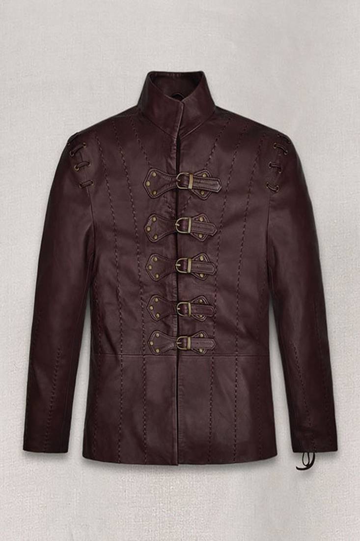 men's brown lambskin cafe racer jacket band collar racer style genuine