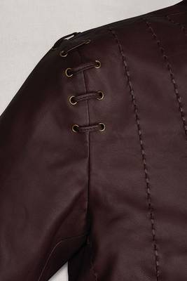 men's brown lambskin cafe racer jacket band collar racer style genuine 4