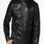 men's black lambskin cafe racer jacket quilted shoulder detailing