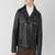 men's black premium lambskin leather jacket asymmetrical zip closure stylish