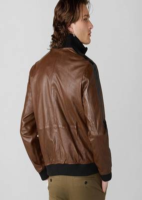 men's brown lambskin cafe racer jacket band collar racer style superior 2