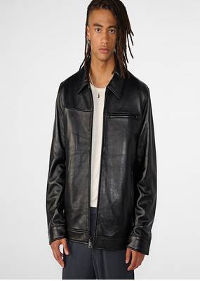 men's black lambskin leather jacket classic zip up style stylish classic 1