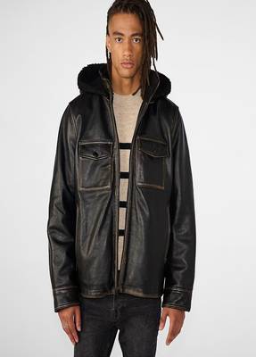 men's black lambskin leather jacket classic zip up style stylish versatile 1