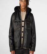 men's black lambskin leather jacket classic zip up style stylish versatile