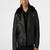 men's black premium lambskin leather jacket quilted shoulder detailing authentic