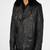 men's black premium lambskin leather jacket quilted shoulder detailing authentic