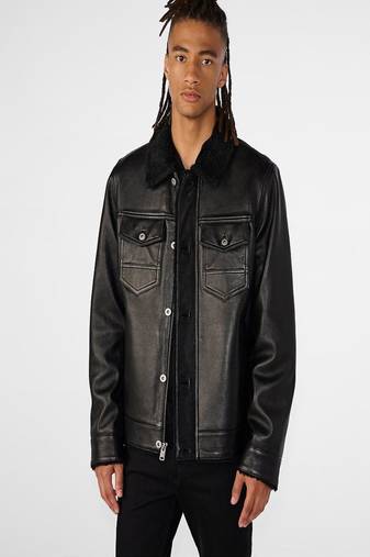 men's black lambskin leather jacket classic zip up style stylish timeless