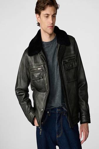 men's black lambskin leather jacket classic zip up style stylish luxury