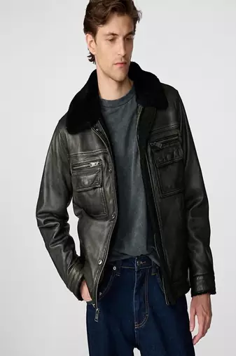 men's black lambskin leather jacket classic zip up style stylish luxury