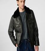 men's black lambskin leather jacket classic zip up style stylish luxury