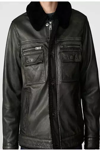 men's black lambskin leather jacket classic zip up style stylish luxury
