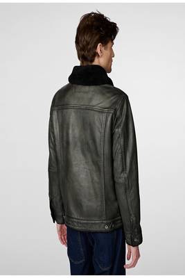 men's black lambskin leather jacket classic zip up style stylish luxury 3