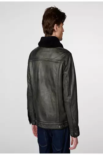 men's black lambskin leather jacket classic zip up style stylish luxury