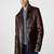 men's brown lambskin leather jacket classic zip up style premium genuine