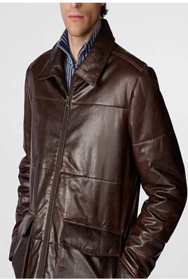 men's brown lambskin leather jacket classic zip up style premium genuine 2