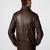 men's brown lambskin leather jacket classic zip up style premium genuine