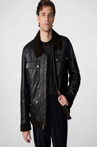 men's black premium lambskin leather jacket premium quilted design elegant