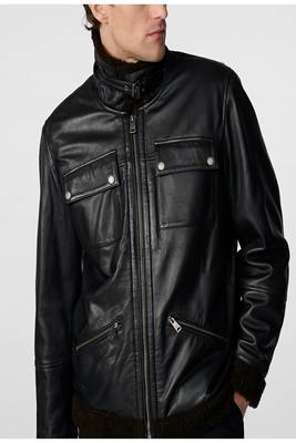 men's black premium lambskin leather jacket premium quilted design elegant 2