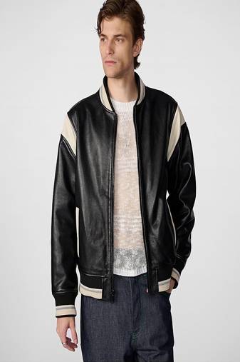 men's black lambskin leather jacket classic zip up style stylish deluxe