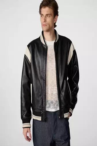 men's black lambskin leather jacket classic zip up style stylish deluxe